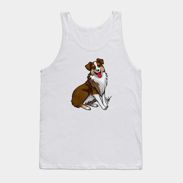 Dog - Australian Shepherd - Tri-Color Liver Tank Top by Jen's Dogs Custom Gifts and Designs